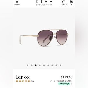 DIFF Sunglasses Lenox Gold Brown Gradient Mirror Polarized.
